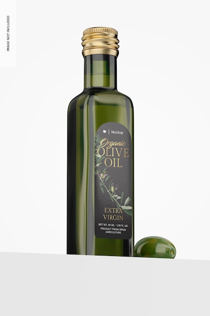 40-ml-Olivenölflasche Mockup, Low Angle View