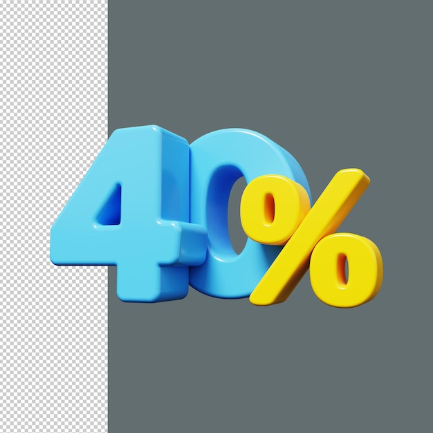 40 OFF Sale Rabattangebot Preisschild Sonderangebot Verkauf 3D Render