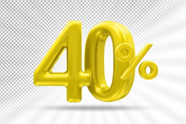 40 per cento di offerta d'oro in 3d