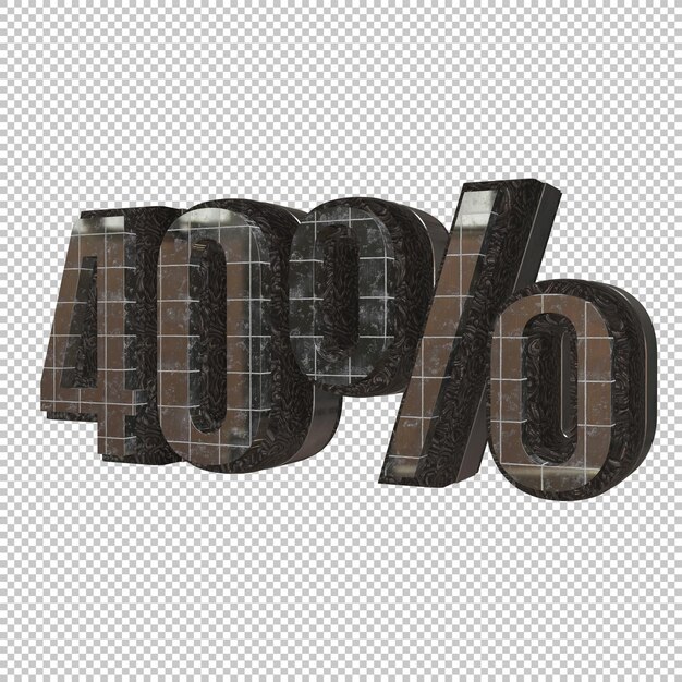 40 percento di rendering 3d