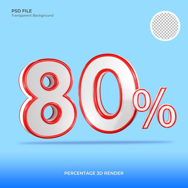 40 percentuali di numeri 3d rossi