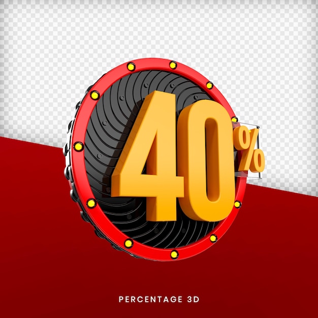 40 por cento 3d render psd premium