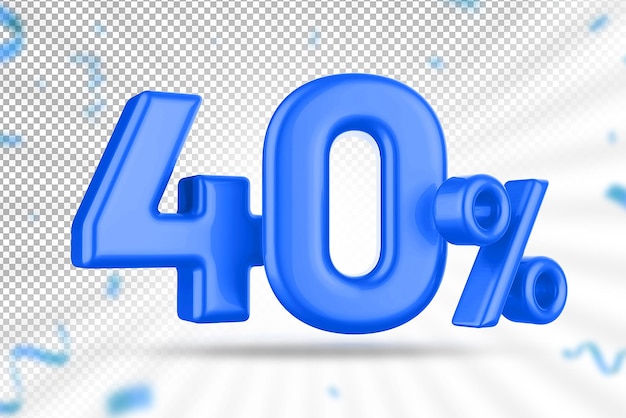 PSD 40 pour cent blueoffer en 3d