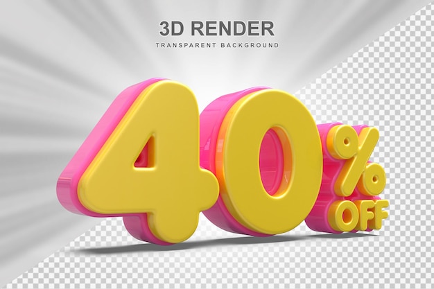 40-Prozent-Angebot in der 3D-Geschenkwiedergabe