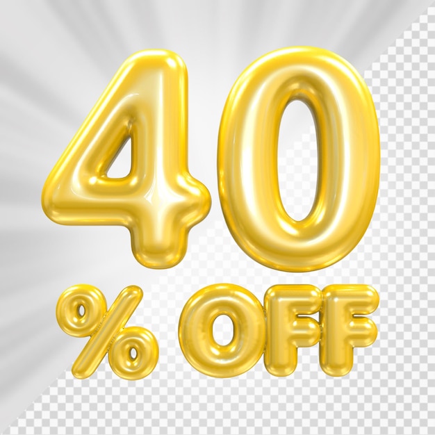 40 Prozent Balloos Gold Angebot in 3D