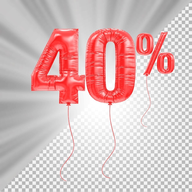 40 Prozent bieten Ballons in 3D-Rendering an