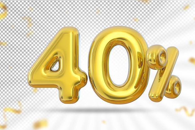 40 prozent goldballonangebot in 3d