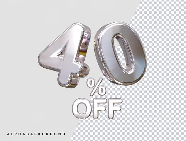 40 Prozent Rabatt auf 3D-Rendering-Textillustration
