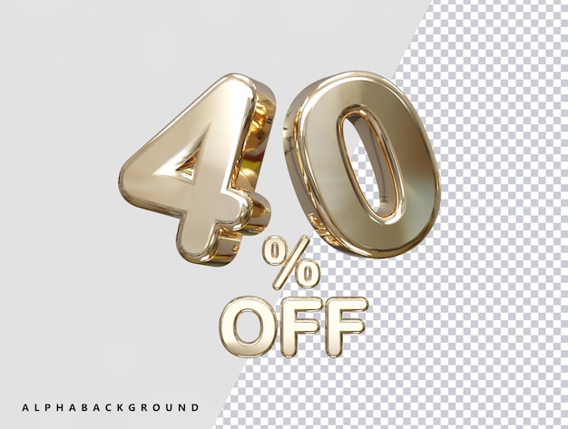 40 Prozent Rabatt auf 3D-Rendering-Textillustration