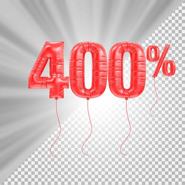 400 per cento offrono palloncini in rendering 3D