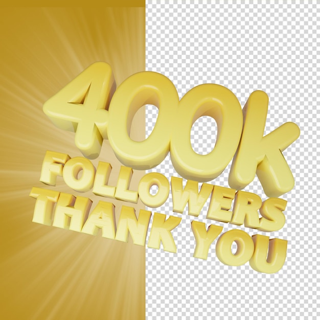 400k seguidores render 3d aislado