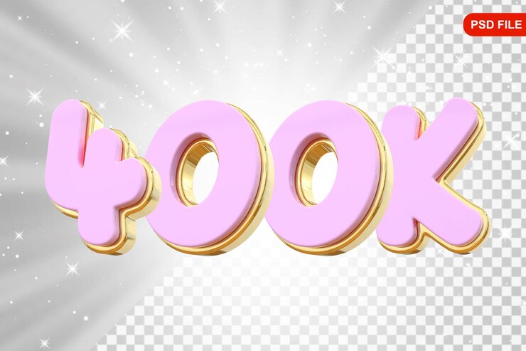 PSD 400k sigue el número rosa gracias por seguir