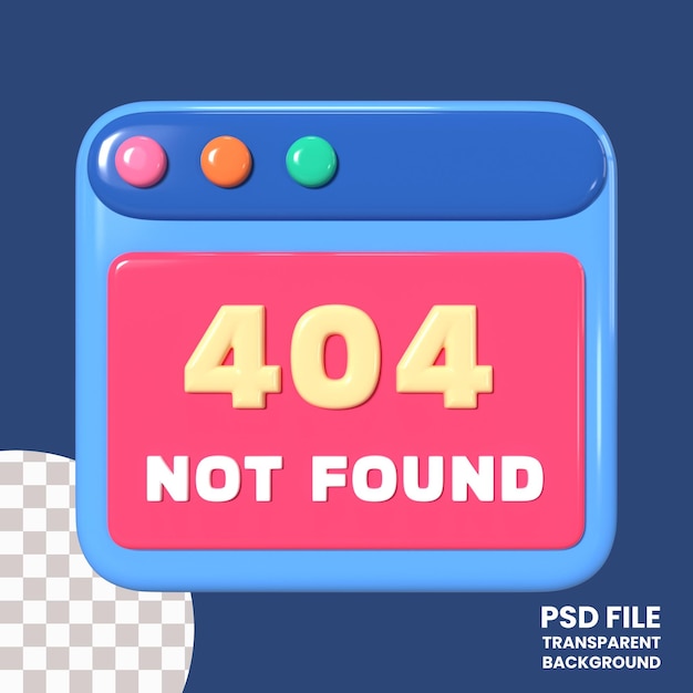 404 Icône d'illustration 3D pas trouvée
