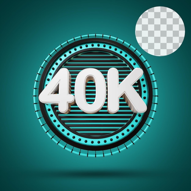40k numérico con escenario 3d Rendering