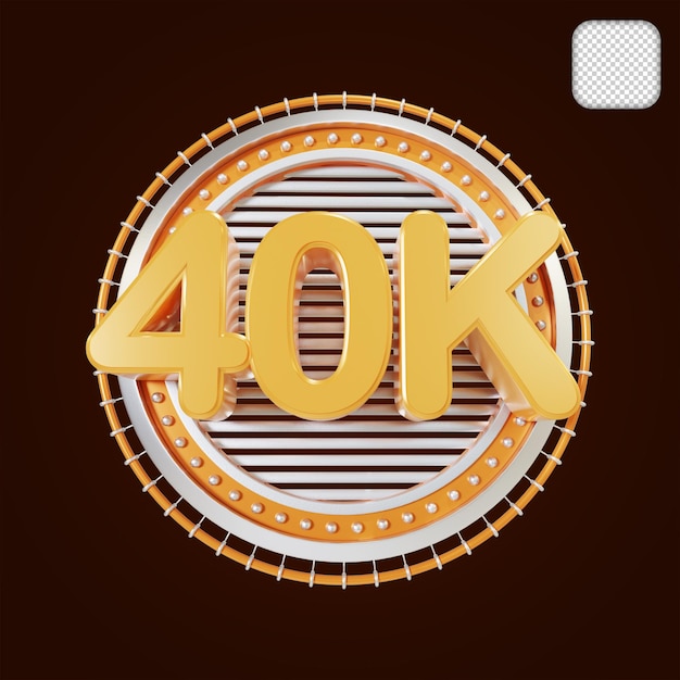 40k numérico con ilustración de etapa 3d