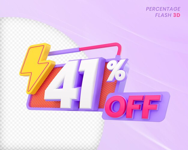 41% di sconto con elemento flash 3D Render Premium PSD