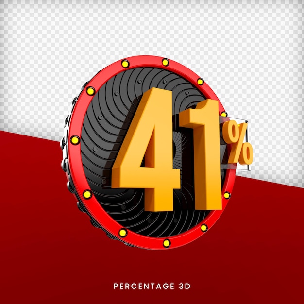 41 porcentaje 3d render premium psd