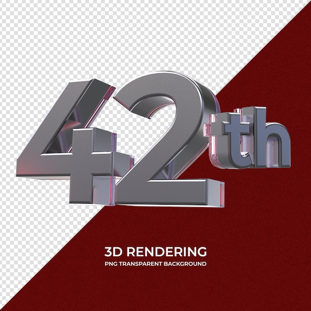 PSD 42º fundo transparente de renderização em 3d