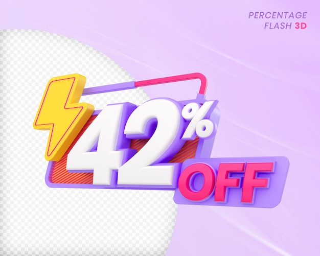 42% de réduction avec l'élément flash Rendu 3D PSD Premium