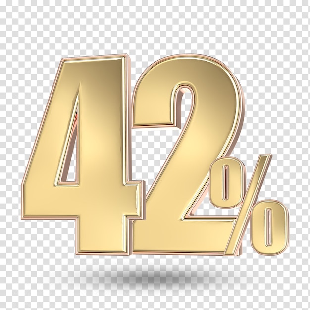 42 Renderizado en 3D del número de oro