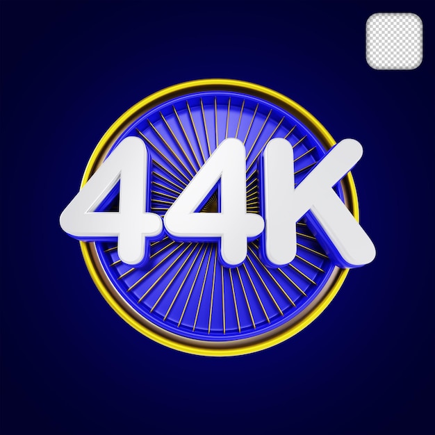 44k numérico com ilustração 3d de palco