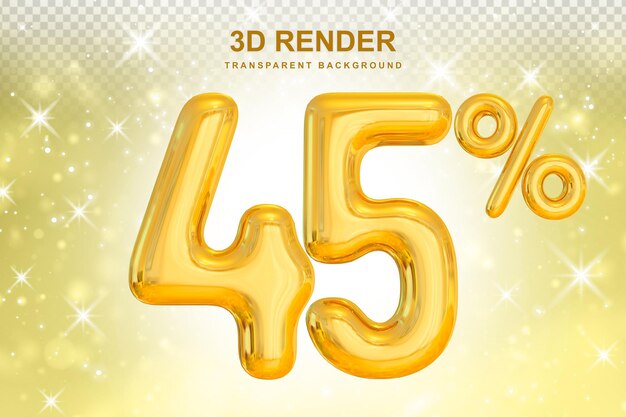 El 45% de descuento promocional en el globo dorado en 3D