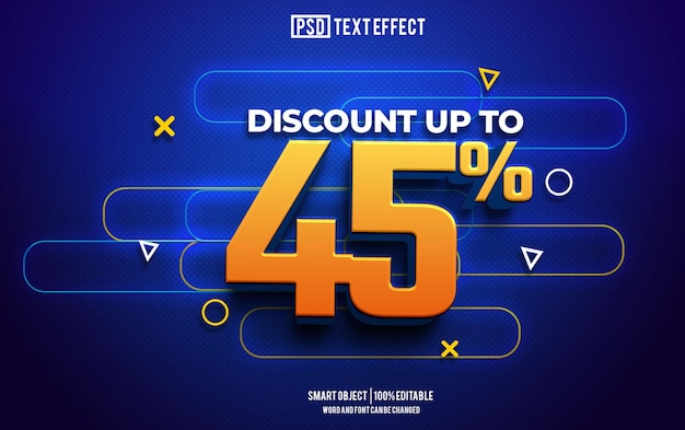 45% de réduction sur les effets de texte, les polices, la typographie et le texte 3D.