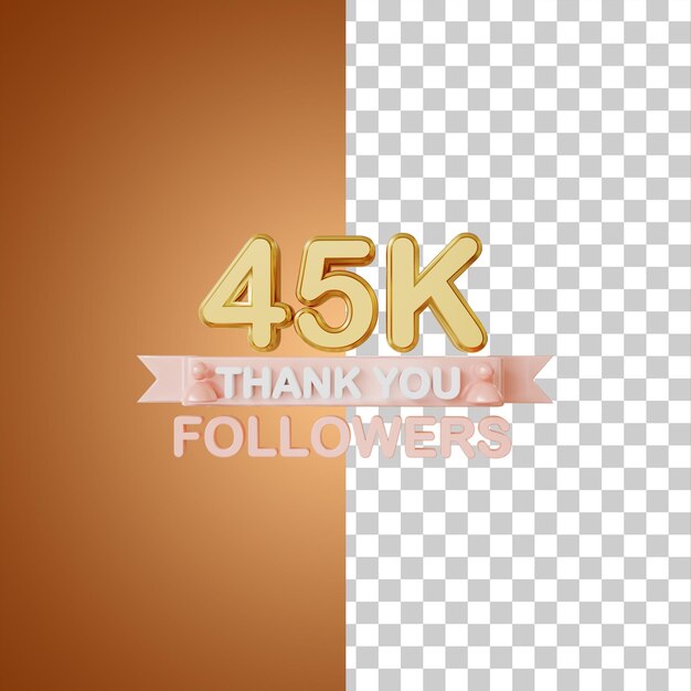 45k seguidores de oro Representación 3D