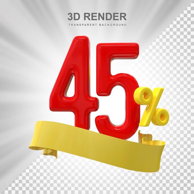45Percnet Promoción fuera de venta Renderizado en 3D