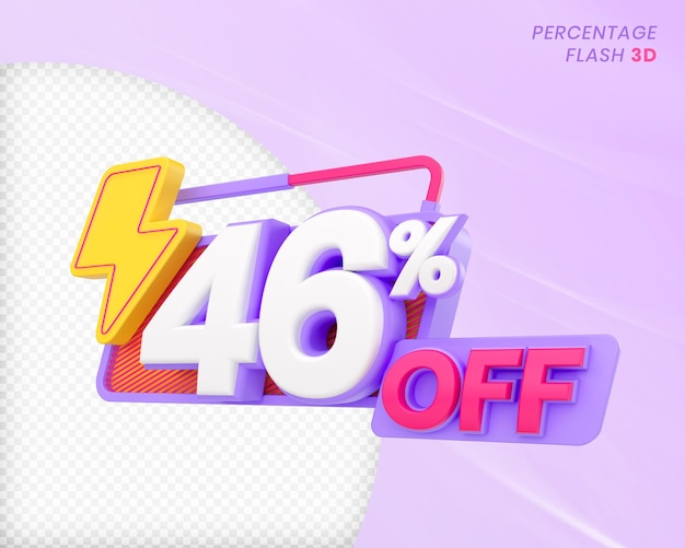 46 Prozent Rabatt mit Flash-Element 3D Render Premium PSD