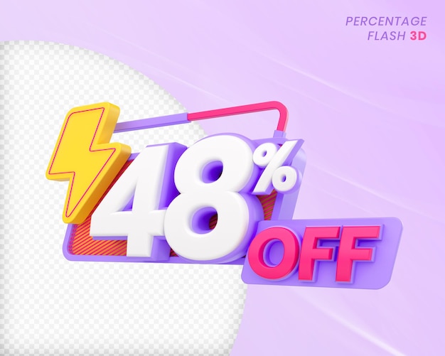 48% de réduction avec l'élément flash Rendu 3D PSD Premium