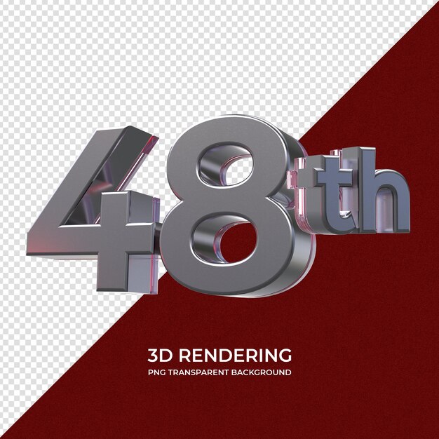 48a representación 3D fondo transparente