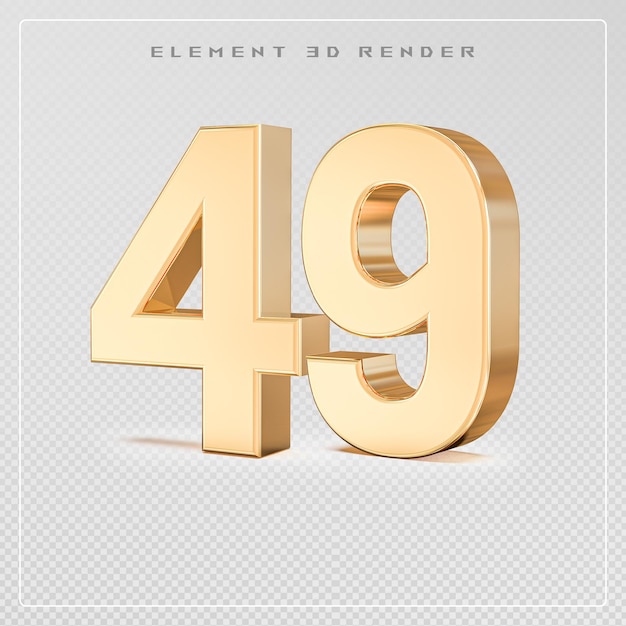 49 numero d'oro rendering 3D