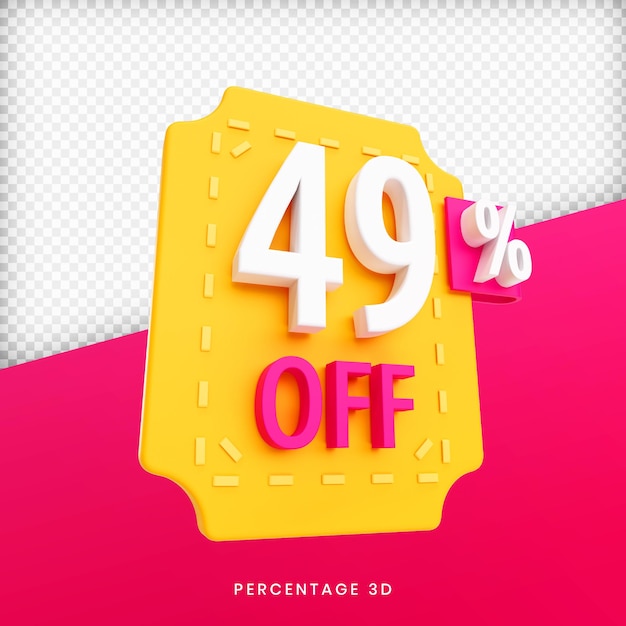 49 porcentaje de renderizado 3d psd premium