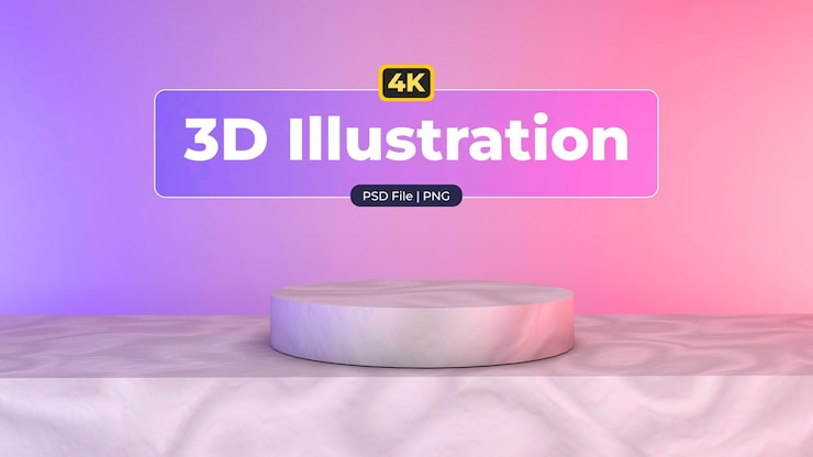 PSD 4k 3d scenery simple podium