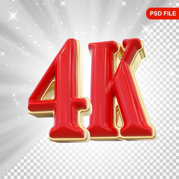 4K Sigue Número Rojo Gracias por seguir