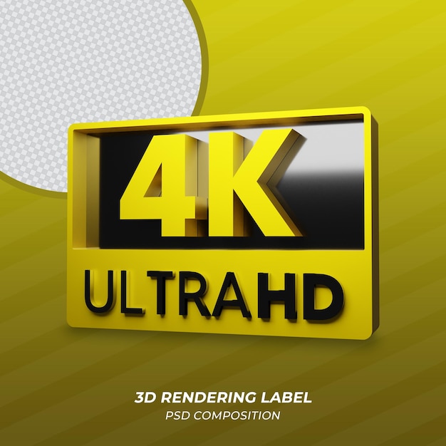 4k UltraHD 3d render icono
