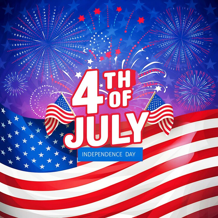 4th july American independence day celebration social media poster template