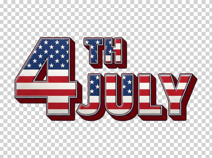 4th July Typography with Star and Strips for Celebration Independence Day
