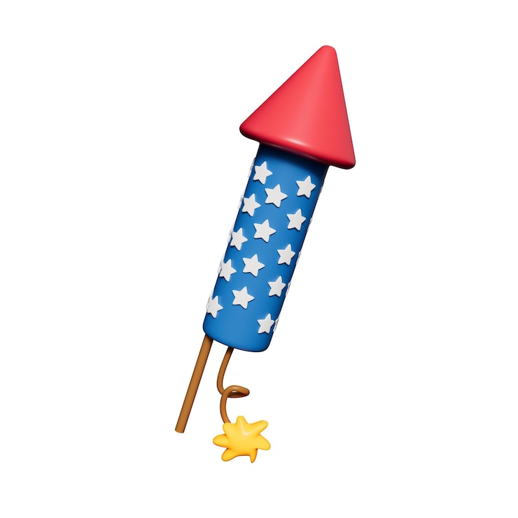 PSD 4th of july 3d illustration