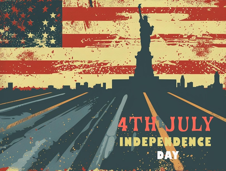 PSD 4th of july amerikanischer unabhängigkeitstag design psd vorlage
