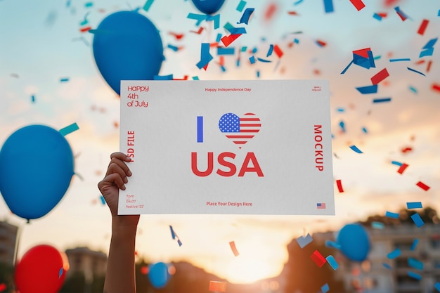 PSD 4th of july  celebration mockup