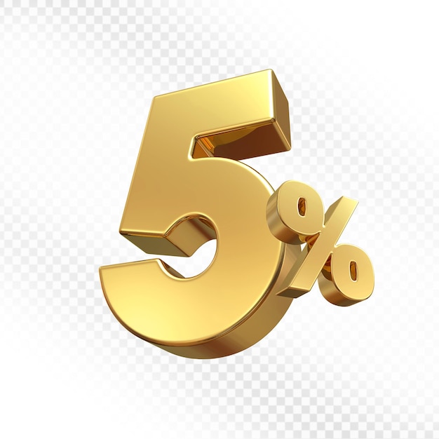 5 por ciento de descuento en oro 3d
