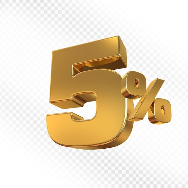 5 por ciento de descuento en la promoción de ventas de oro 3D