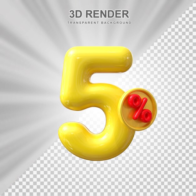 PSD 5 por ciento de descuento en la venta de 3d