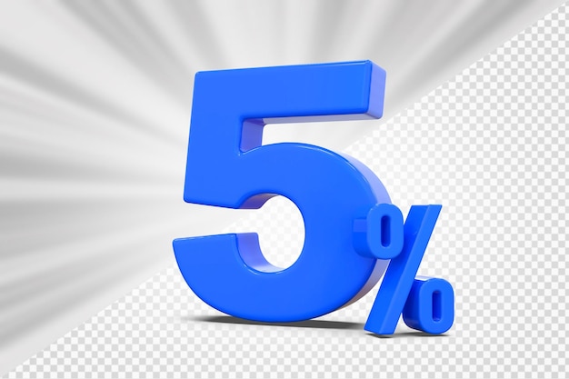5 por ciento de oferta azul en 3D