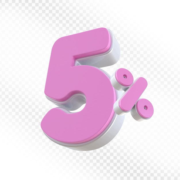 5 por ciento de oferta rosa en 3D