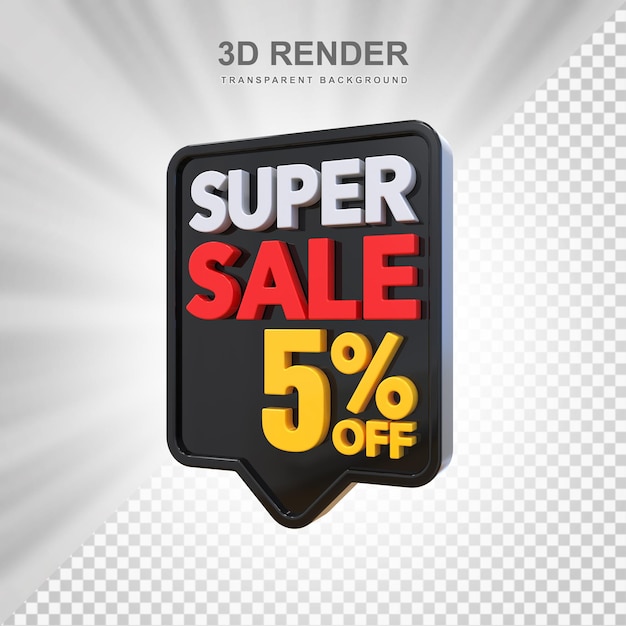 5% de desconto no rótulo 3d