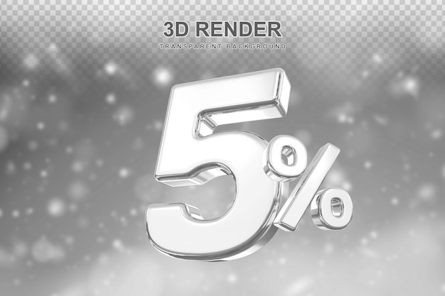 5% de promoção de prata em 3d