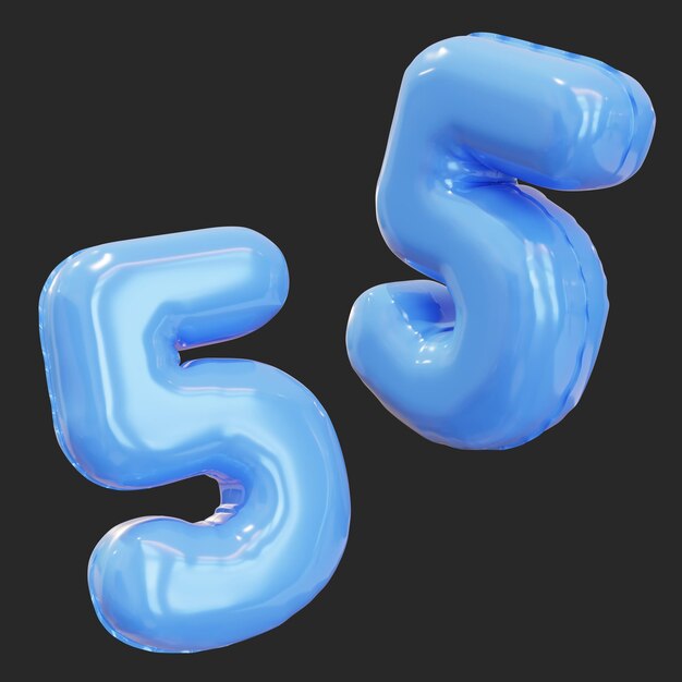 5 globos numéricos gráficos en 3D